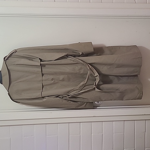 Botany 500 Double Breasted Faux Fur Lined Trench Coat w/Belt Men's Beige Vintage - Picture 9 of 10